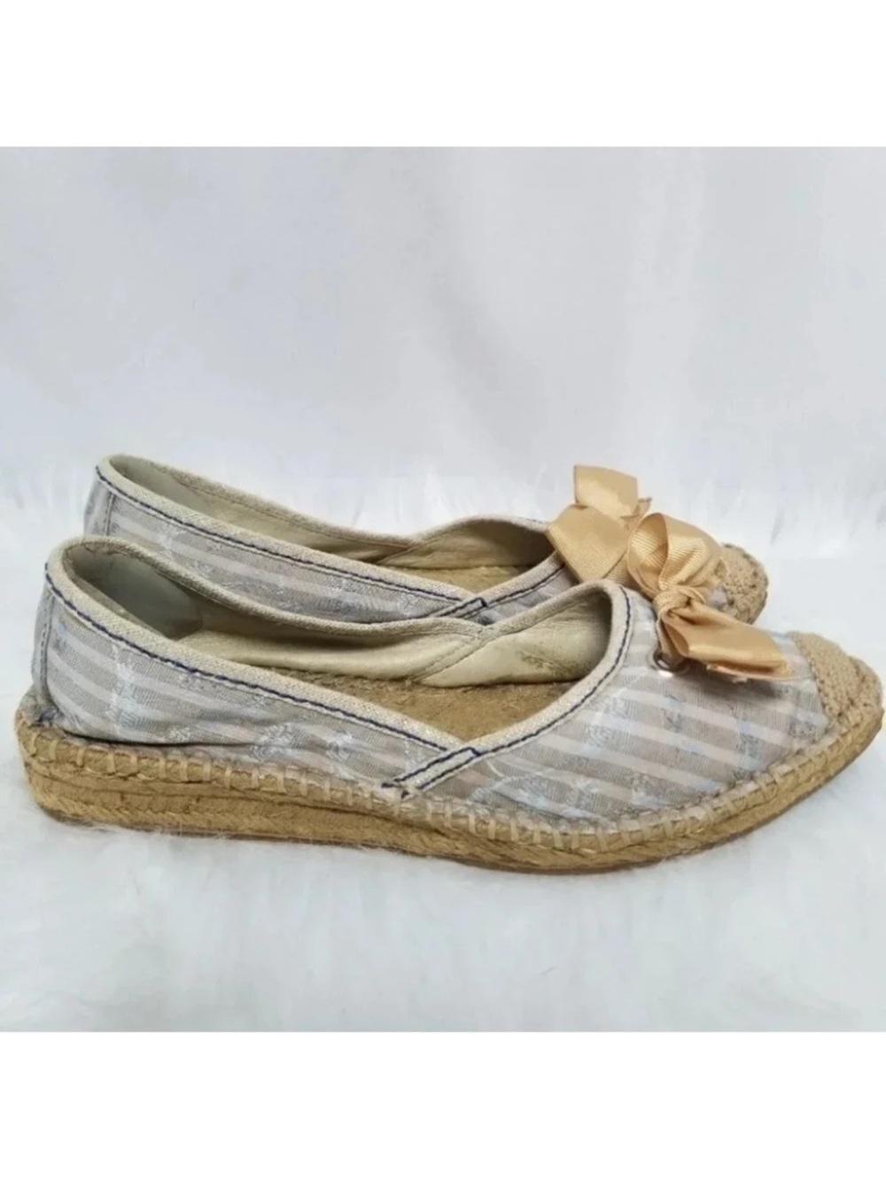Kenzie Striped Espadrilles Flats 7.5